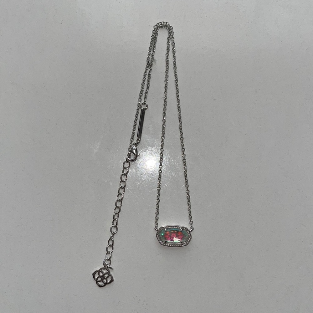 Kendra Scott Silver Elisa necklace in dichroic glass